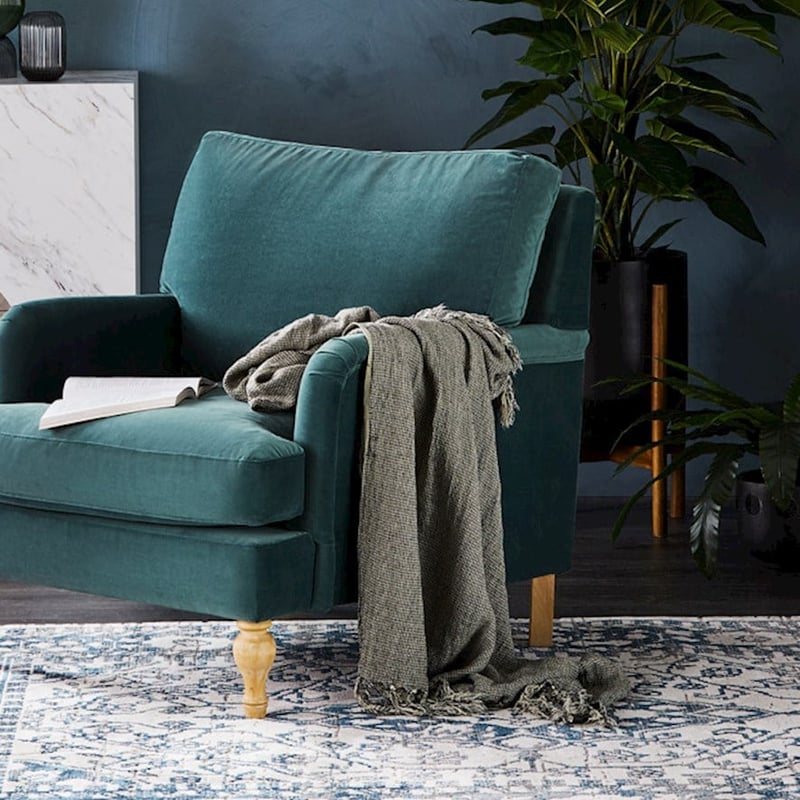 Kennedy Charcoal Bamboo Linen Throw