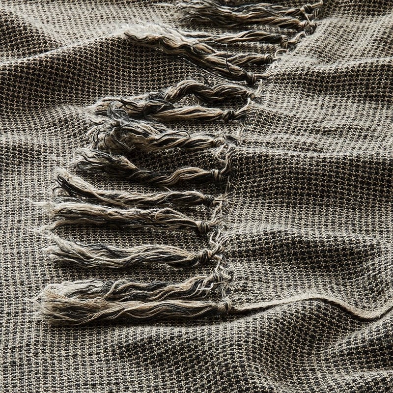 Kennedy Charcoal Bamboo Linen Throw