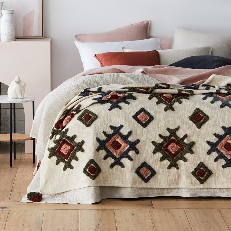 Gibson Blue & Pink Tufted Throw