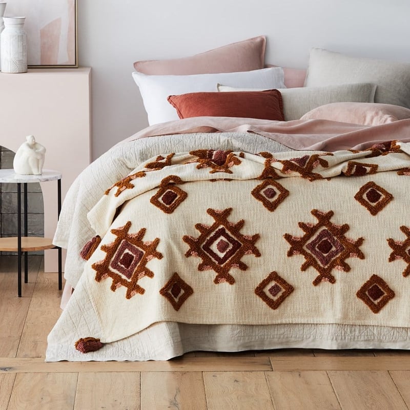 Gibson Bronze & Rose Tufted Throw