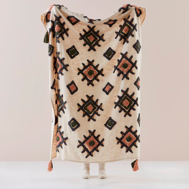 Gibson Slate & Pink Tufted Throw