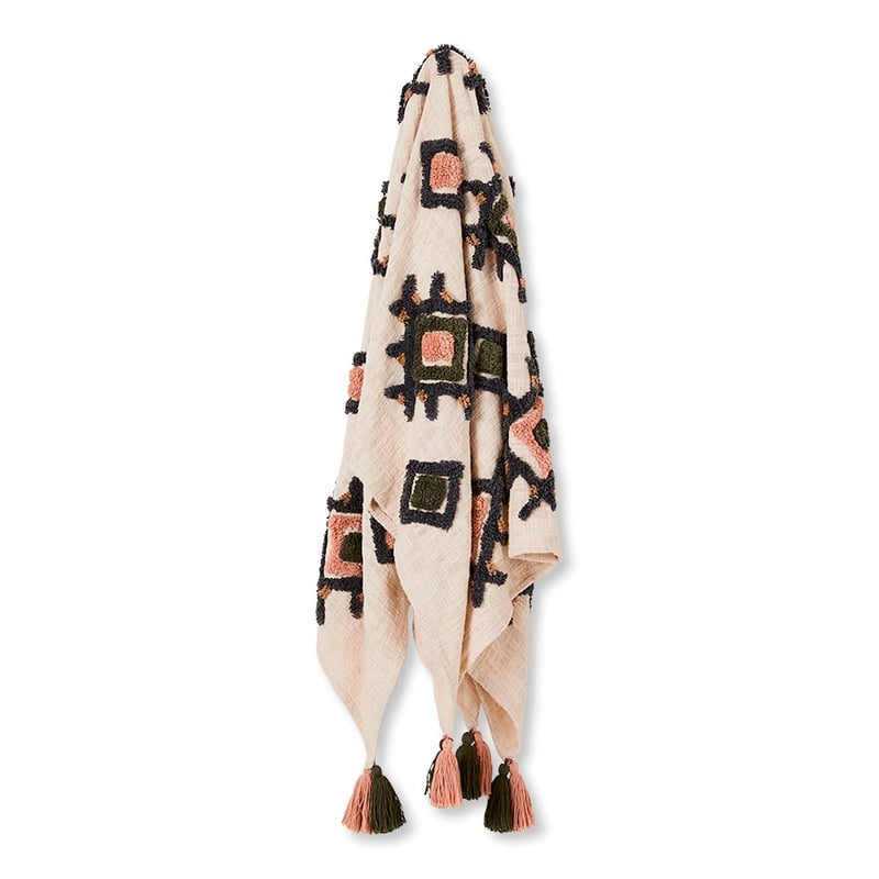 Gibson Slate & Pink Tufted Throw