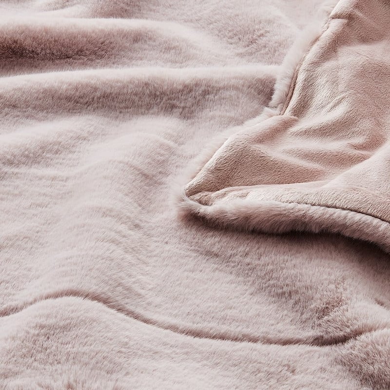 Astoria Dusty Pink Fur Blanket 