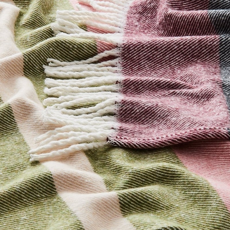 European Burano Olive & Rosewood Throw