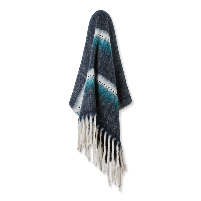 Pasadena Navy & Teal Mohair Throw