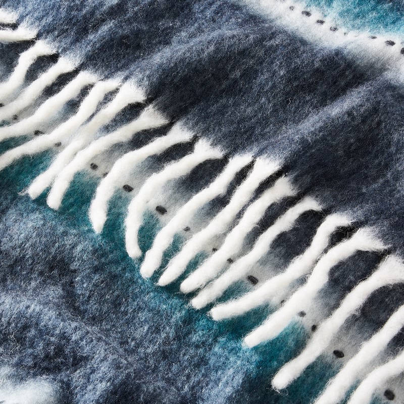 Pasadena Navy & Teal Mohair Throw
