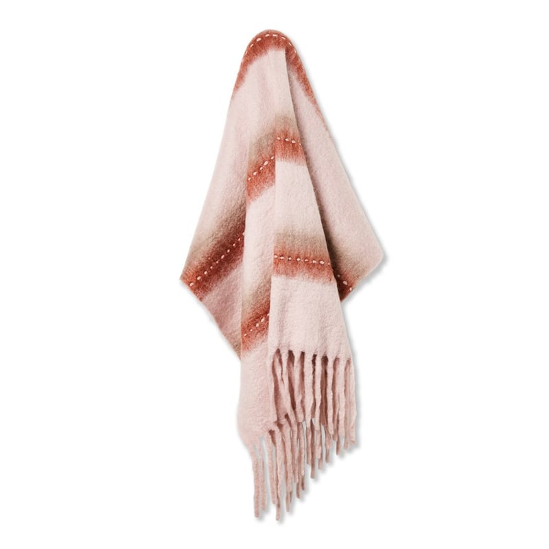 Pasadena Rust & Pink Mohair Throw