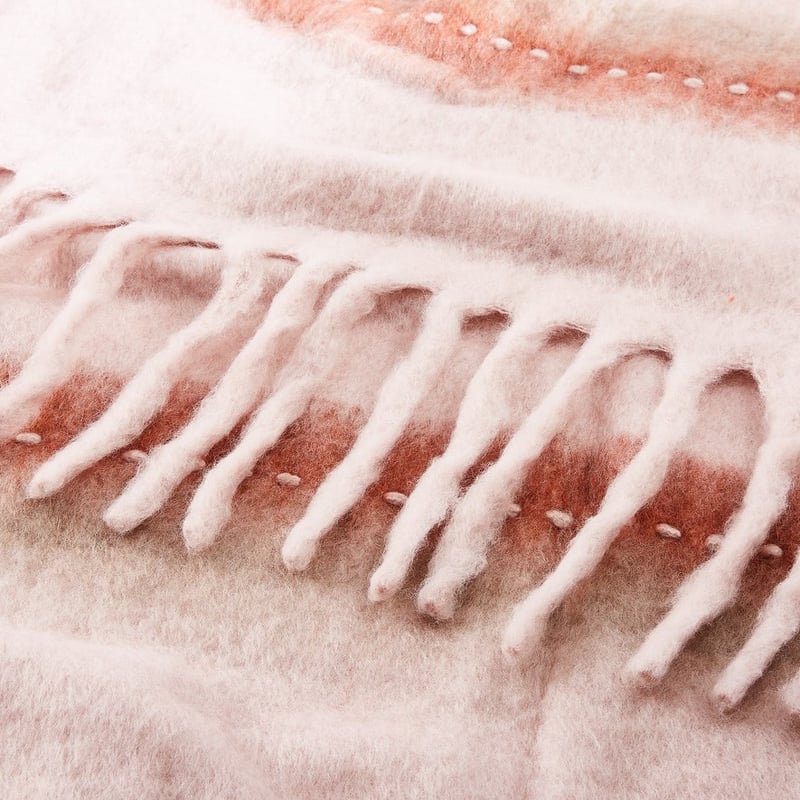 Pasadena Rust & Pink Mohair Throw