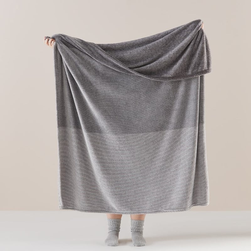 Ultrasoft Grey Stripe Throw