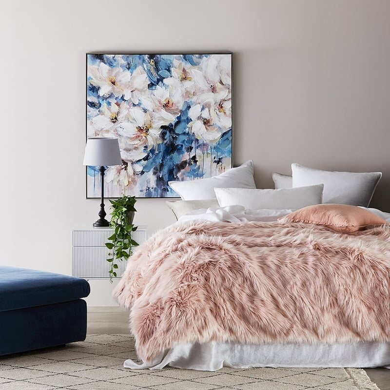Alpine Dusty Pink Fur Blanket