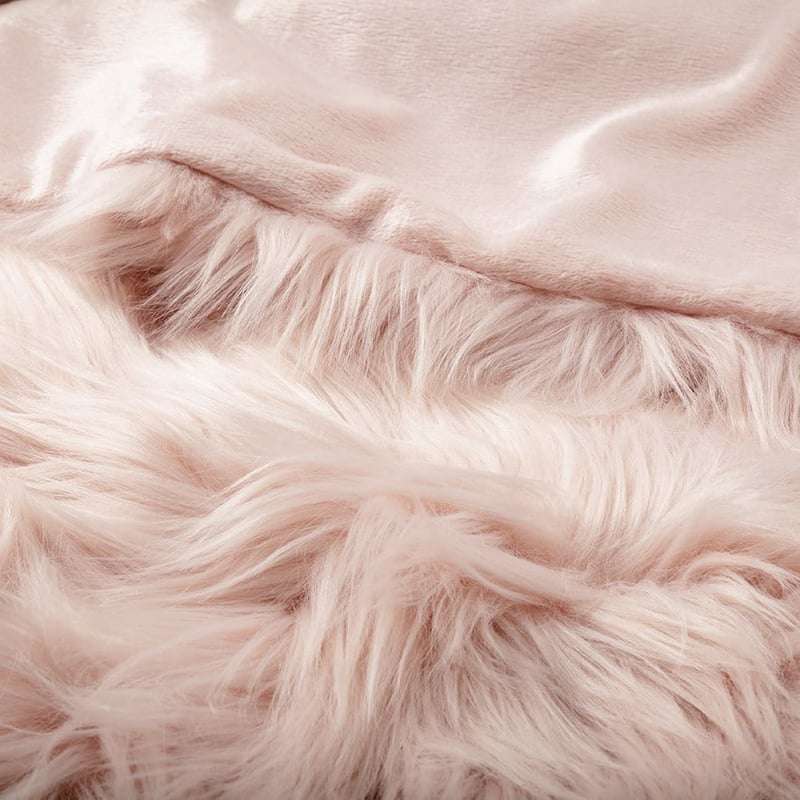 Alpine Dusty Pink Fur Blanket