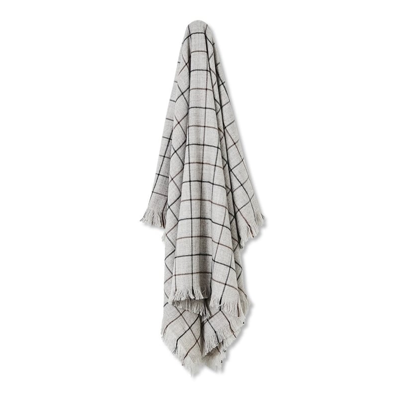 Lincoln Grey Check Throw