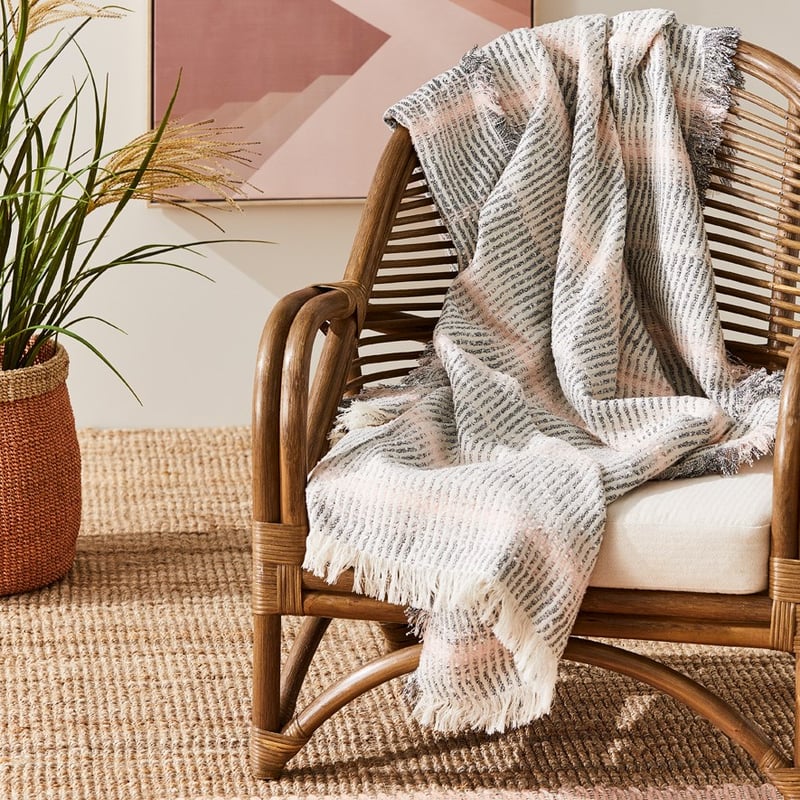 Mirabel Natural & Pink Throw