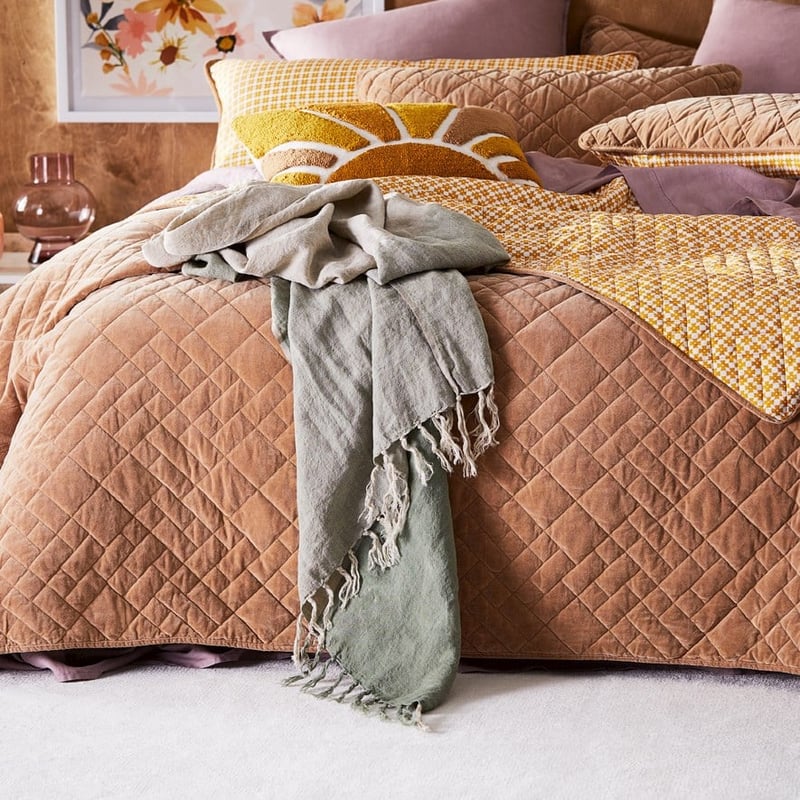 Malmo Forest Check Linen Throw