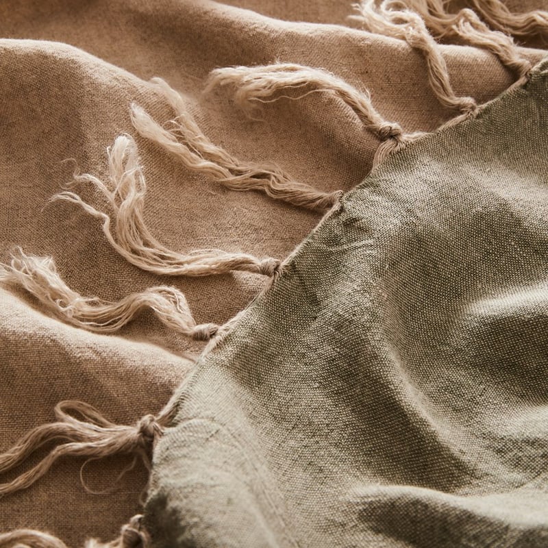 Malmo Forest Check Linen Throw