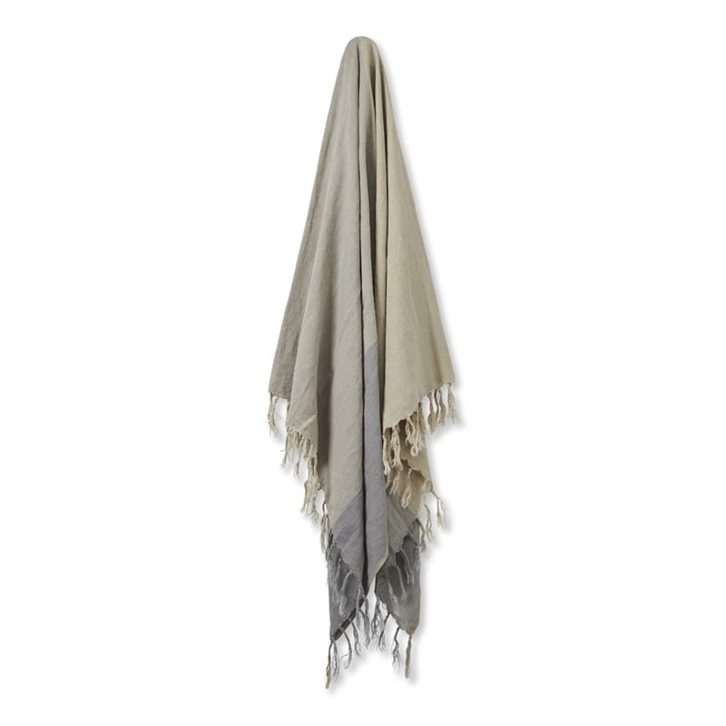 Malmo Grey Check Linen Throw