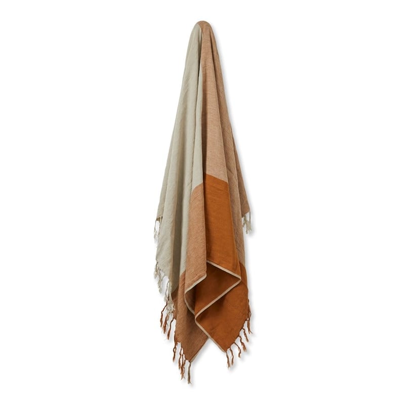 Malmo Spice Check Linen Throw