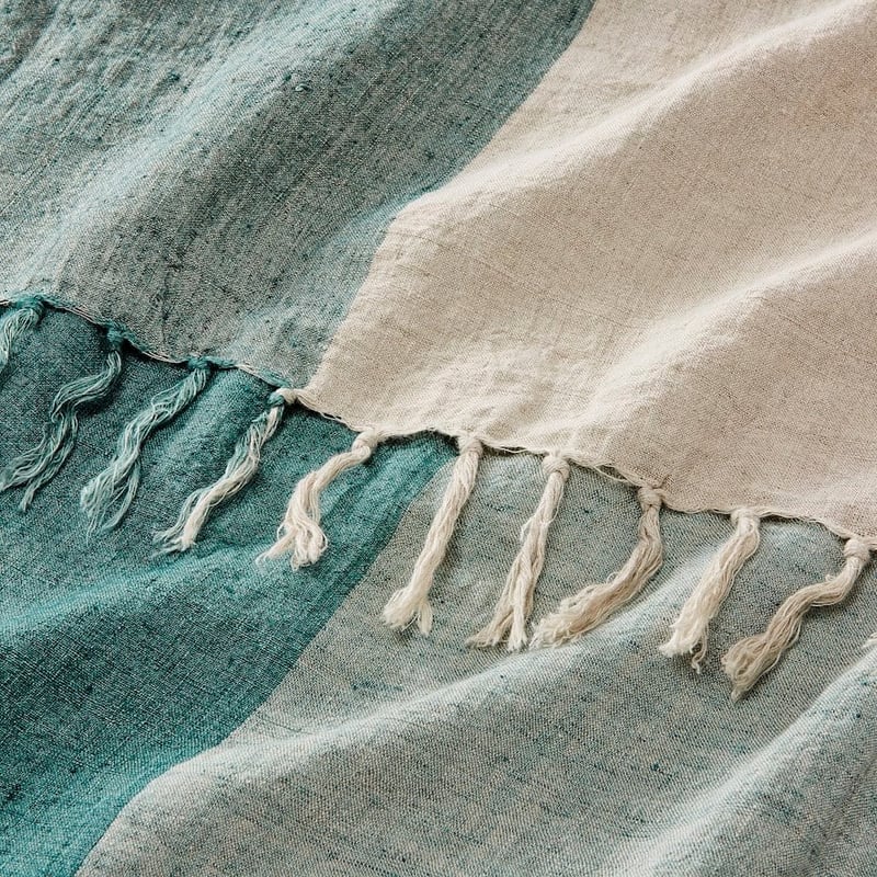 Malmo Soft Pine Check Linen Throw