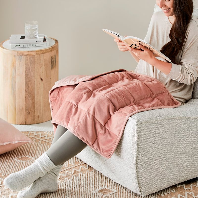 Weighted Dusty Pink Lap Throw - 2kg