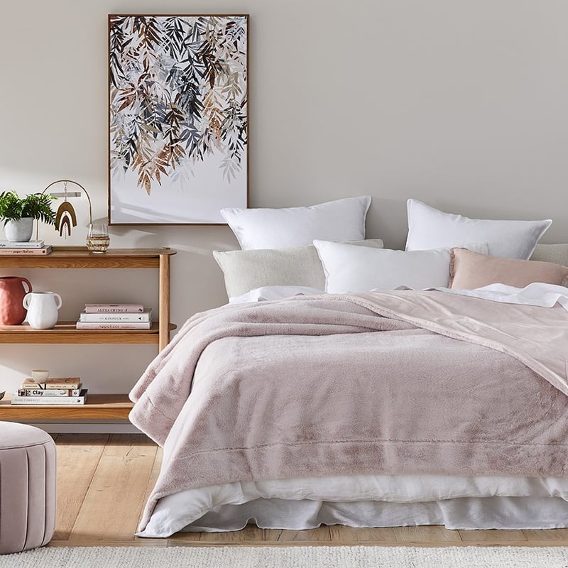 Astoria Dusty Pink Fur Blanket