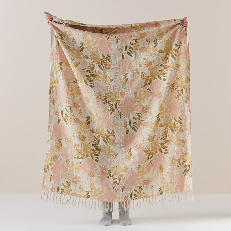 Winter Native Flora Natural Throw
