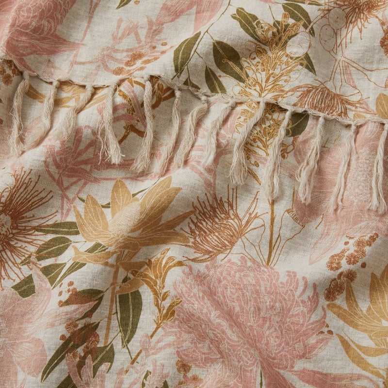 Winter Native Flora Natural Throw