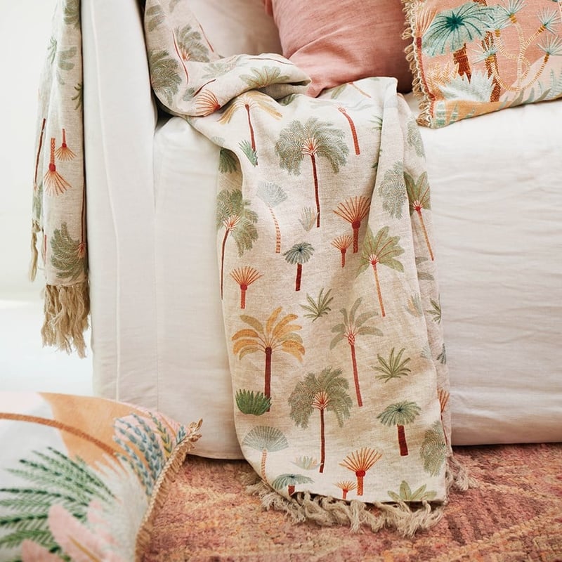 Karina Jambrak Palm Garden Linen Throw