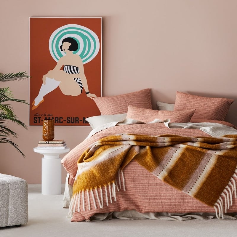 Pasadena Mustard & Pink Throw