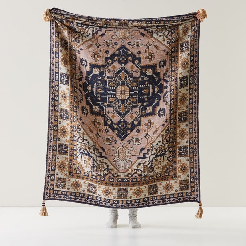 Clovelly Pink & Navy Throw