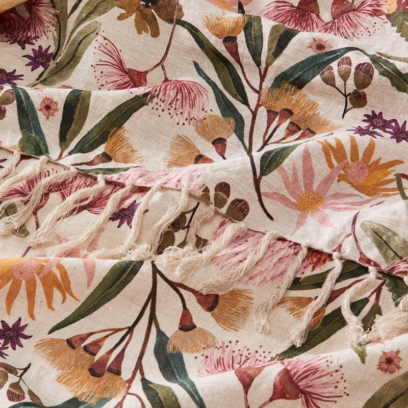 Banksia Pink Linen Throw