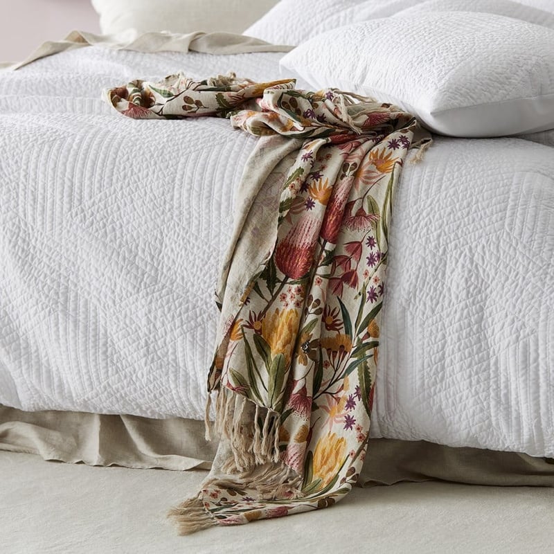 Banksia Pink Linen Throw
