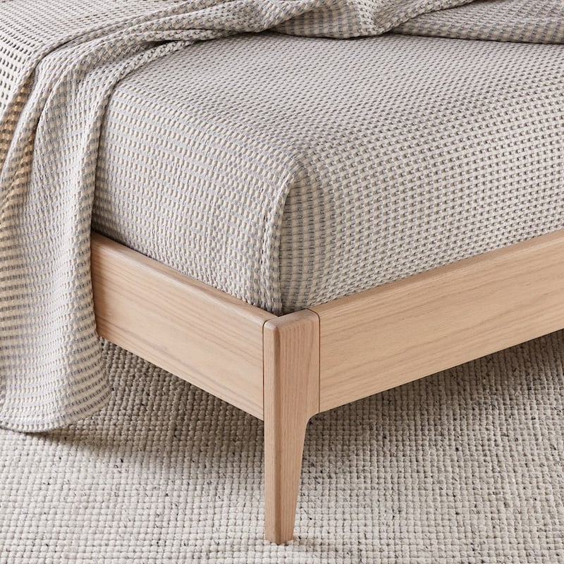 European Collection Turkish Cotton Natural and Grey Waffle Blanket