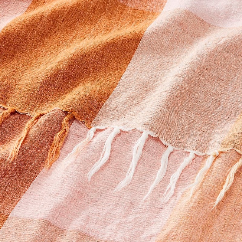 Rae Malmo Earth Check Linen Throw