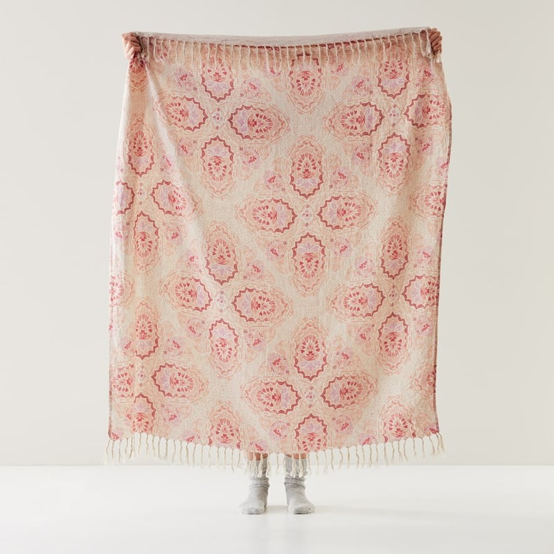 Barossa Pink & Natural Linen Throw