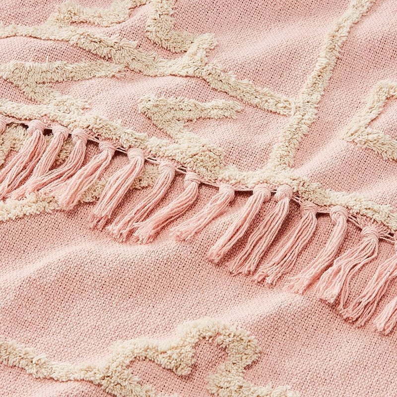 Reggie Pink Tufted Throw