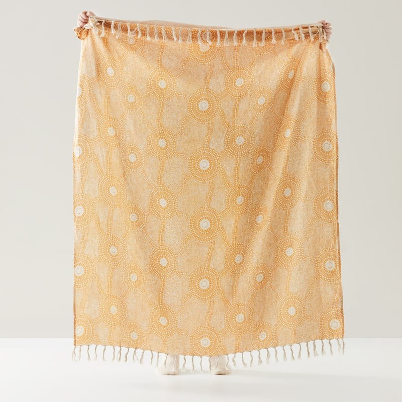 Brad Turner Bindim Ochre Linen Throw