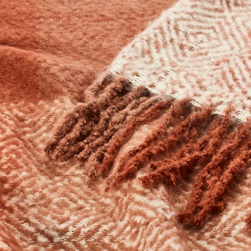 Cambridge Pink & Rust Throw