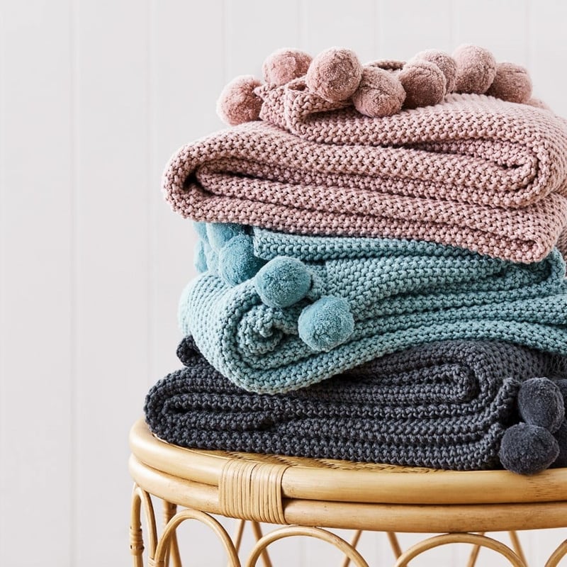 Pom Pom Bluegum Throw