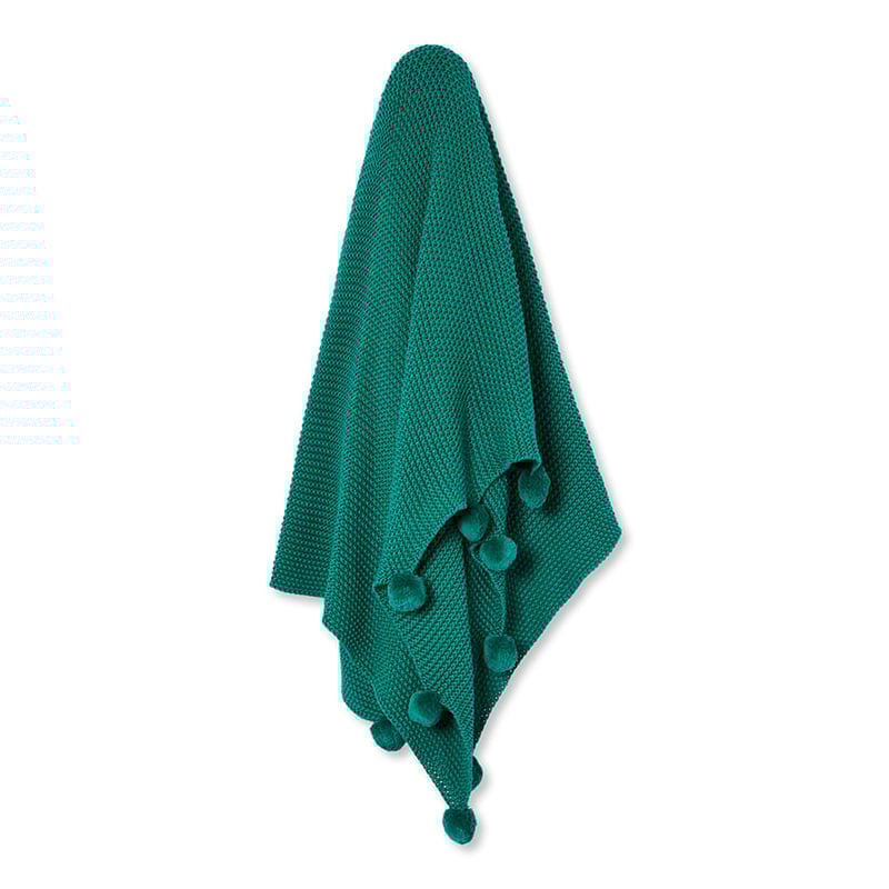 Pom Pom Emerald Throw