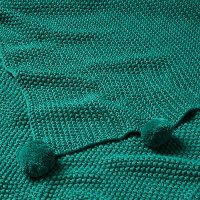 Pom Pom Emerald Throw