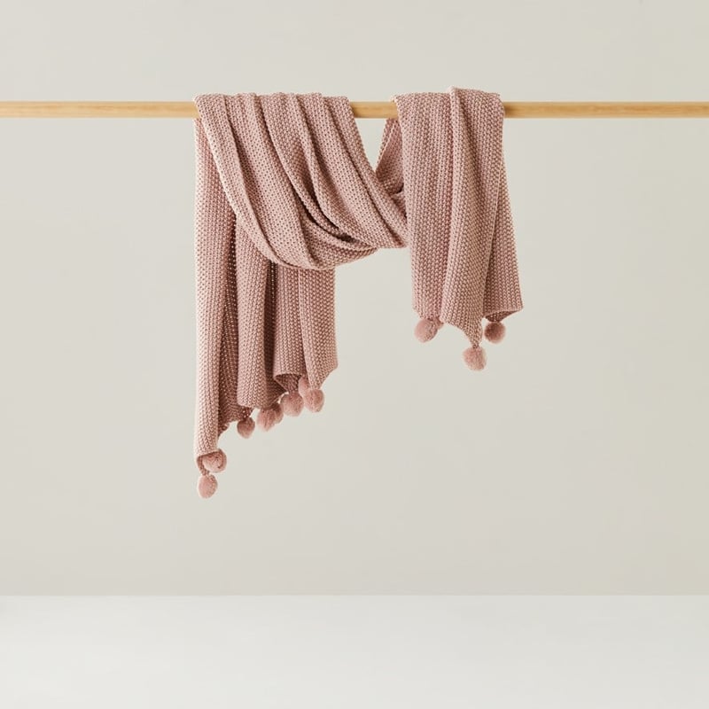 Pom Pom Blush Throw
