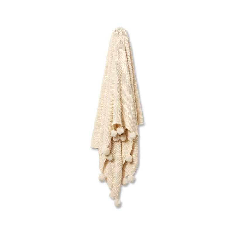 Pom Pom Natural Throw