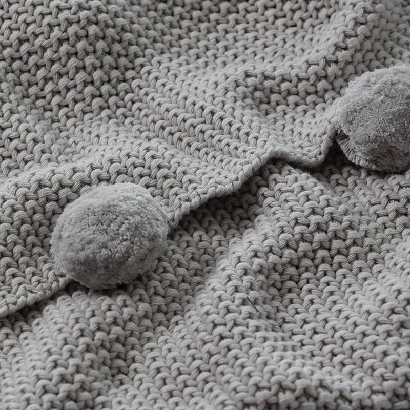 Pom Pom Silver Throw