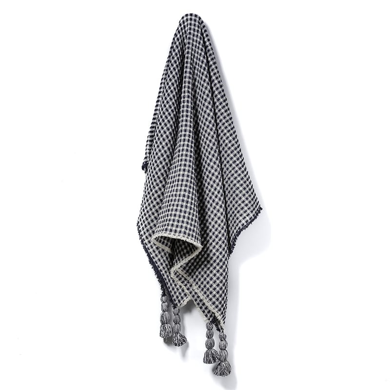 Indi Navy Waffle Throw