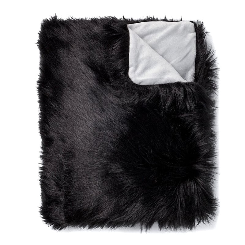 Alpine Black Fur Throw