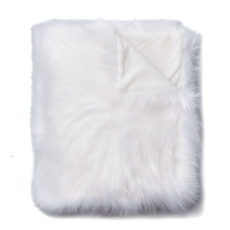 Alpine Bright White Fur Throw