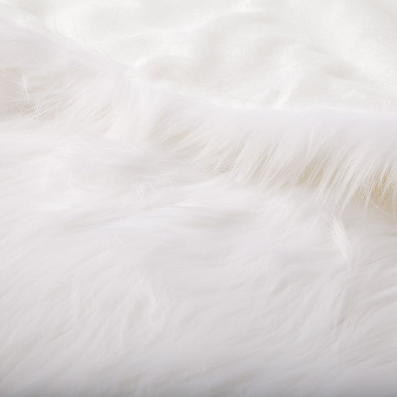 Alpine Bright White Fur Throw