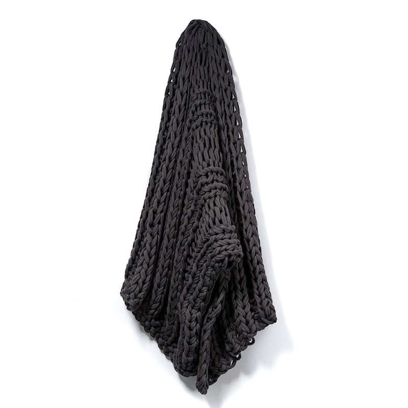 Chunky Knit Coal Rib Throw