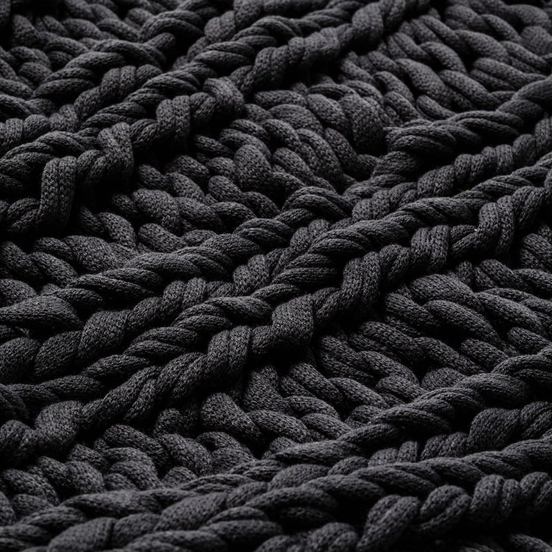 Chunky Knit Coal Rib Throw