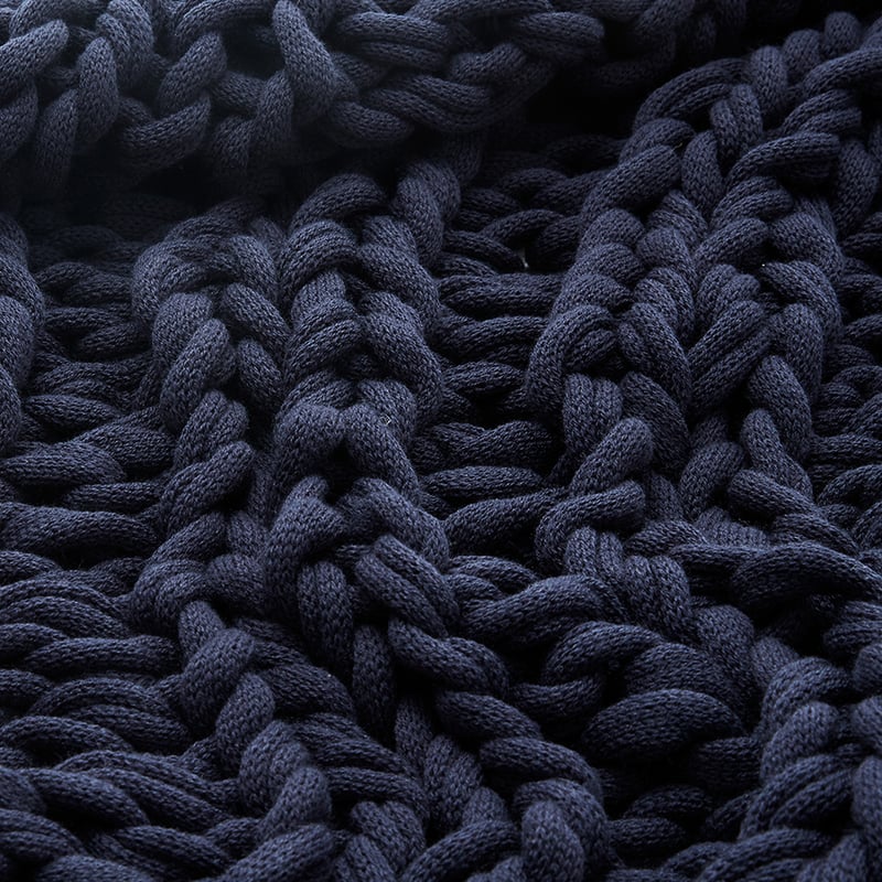 Chunky Knit Indigo Rib Throw